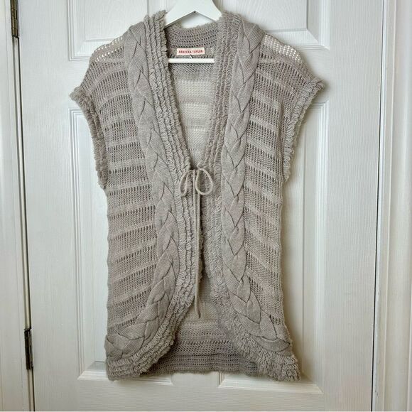 Rebecca Taylor grey cardigan tie-front sweater - Size Small - EUC - Picture 4 of 8